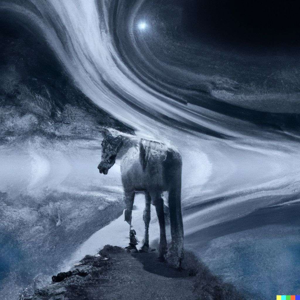 a horse in a futurescape